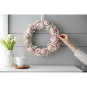 Marshalls Easter Wreath Home OS Pink Brand New Speckled Egg Rustic Cottagecore